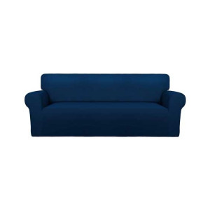 Rainbow Linen Jersey Sofa Cover 2 Seater Navy Blue