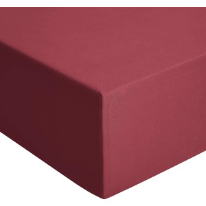 Rainbow Linen Jersey Fitted Bed Sheet King Size Red (RHP230)