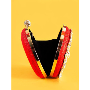 Rangoon Flower Fancy Clutch For Women Red