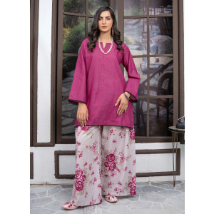 Ahlam Raspberry Meadow Printed Lawn Kurta Set 2-piece
