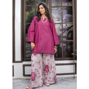 Ahlam Raspberry Meadow Printed Lawn Kurta Set 2-piece