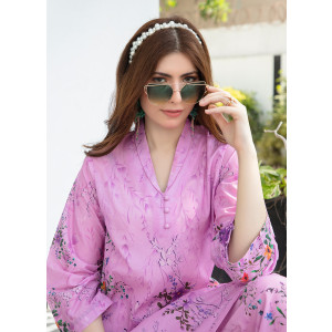 Ahlam Rose Pink Elegant Printed Lawn Kurta 1-piece