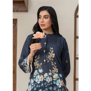 Ahlam Royal Blue Elegant Tunic Printed Lawn Kurta 1-piece