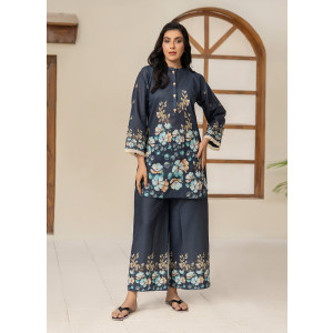 Ahlam Royal Blue Elegant Tunic Printed Lawn Kurta 1-piece