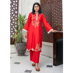 Ahlam Ruby Blossom Cotton Suit 2-Piece