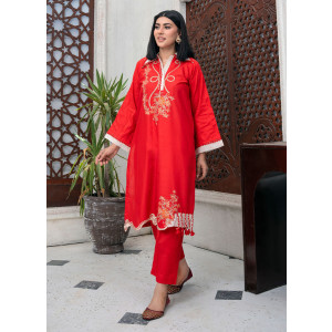 Ahlam Ruby Blossom Cotton Suit 2-Piece