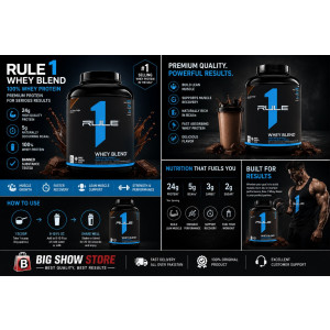 Rule 1 R1 Protein Powder 100% Whey Protein Isolate Chocolate Fudge