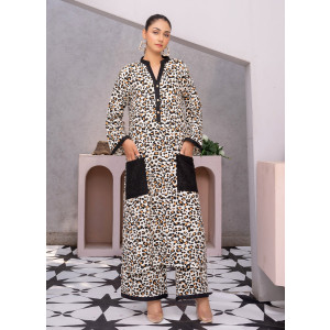 Ahlam Savannah Printed Linen kurta Set 2-piece
