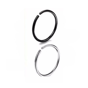 Scenic Accessories Pack Of 2 Tiny Nose Ring 6mm Silver and Black