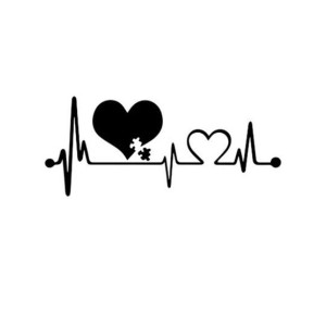 Ferozi Traders Heartbeat Lifeline Car Sticker Black