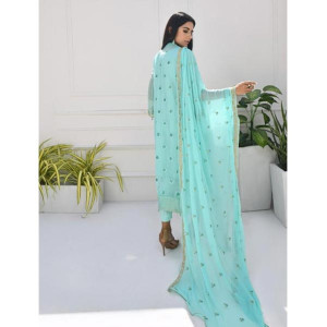 Glittire Aura Collection Vol-1 Unstitched 3 Piece (Sea Queen)