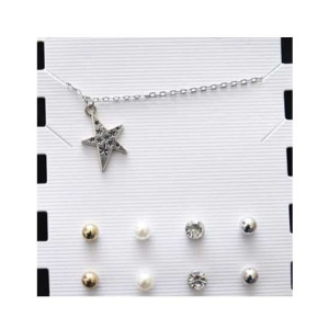 Shaz Jewels Pendant Locket with Ear Studs (0005)