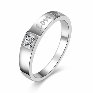 EvaEsh Silver Plated Love Forever Couple Rings