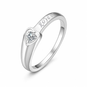 EvaEsh Silver Plated Love Forever Couple Rings