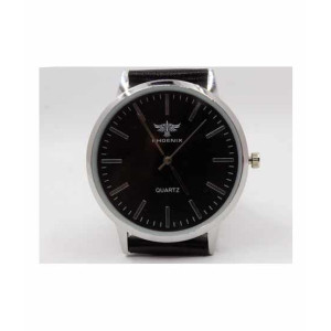 SK-Enterprises Leather Analog Stainless Steel Watch For Men Black