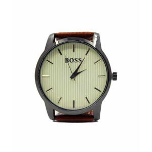 SK-Enterprises Leather Analog Stainless Steel Watch For Men Brown