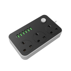LDNIO 6 USB Charging Port 5V 3.4A Grounding Extension Power Socket (SC3604)