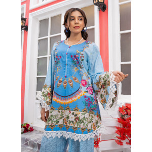 Ahlam Skyline Blossom Printed Lawn Kurta Set 2-Piece