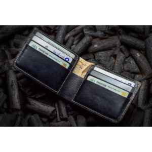 Snug Bi Fold Leather Wallet For Men Charcoal (CC-04)