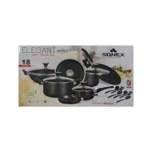 Sonex Nonstick Cookware Gift Set Black - 18 Pcs