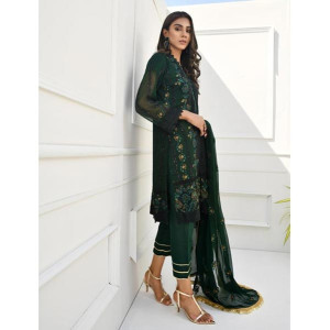 Glittire Aura Collection Vol-1 Unstitched 3 Piece (Sparkling Emerald)