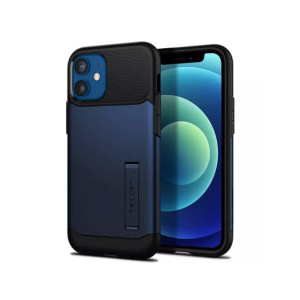 Spigen Slim Armor Glass Case For iPhone 12 Mini Navy Blue (ACS01547)