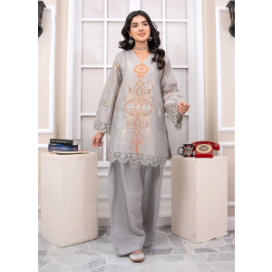 Ahlam Steel Sunset Jackard Embroidery Suit 2-Piece