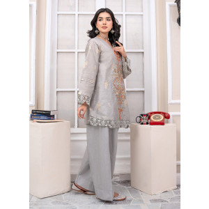 Ahlam Steel Sunset Jackard Embroidery Suit 2-Piece