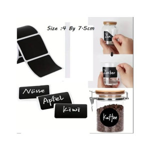 Afreeto Black Pantry Label Stickers 25Pcs