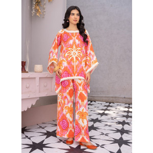 Ahlam Sunset Tapestry Printed Linen kurta Set 2-piece