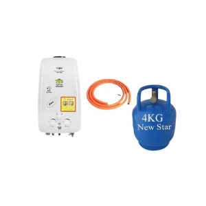 Super Asia Instant Gas Water Heater 10Ltr With New Star 4 KG Fiber Cylender