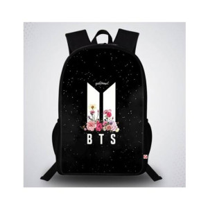 Traverse BTS Printed School Bag For Unisex Black (T343TWH)