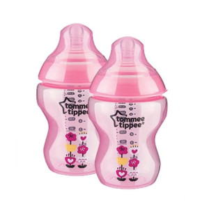 Tommee Tippee Tinted Baby Feeding Bottle 260ml Pink Pack of 2 (TT-422581)