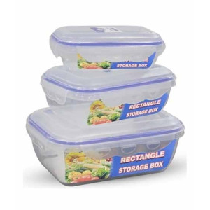 TPWfamily Rectangle Food Storage Box 3 Piece Set (3.4 Litre)