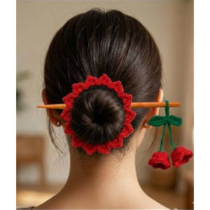 Urban Crate Handmade Crochet Hair Stick For Bun Hairstyles