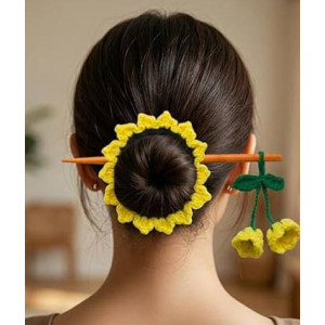 Urban Crate Handmade Crochet Hair Stick For Bun Hairstyles