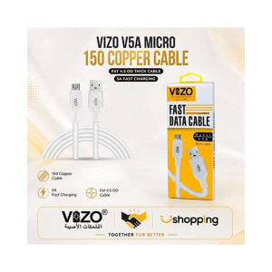Vizo 120W Fast Charging Micro Data Cable White (V5A)