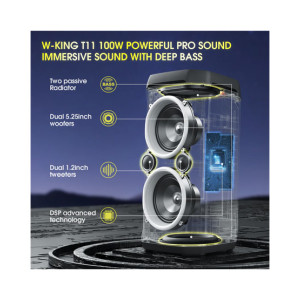 W-King T11 100W Portable Waterproof Bluetooth Loud Speaker