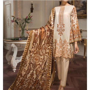 Waqas inc Embroidery Unstitched Lawn 3 Pieces Suit (0021)