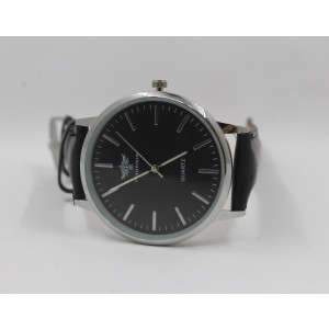 SK-Enterprises Leather Analog Stainless Steel Watch For Men Black