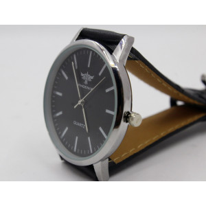 SK-Enterprises Leather Analog Stainless Steel Watch For Men Black