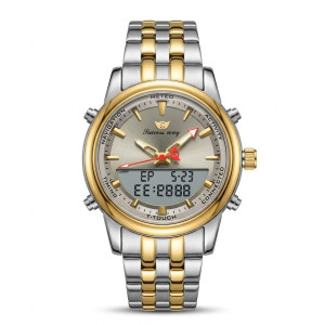 Men's Gold and Silver Analog Digital Wrist Watch - Two-Tone