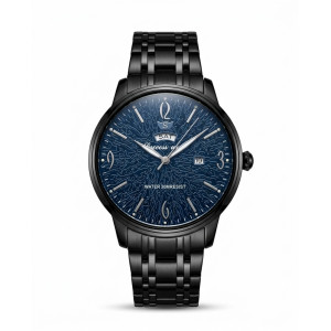 Men's Luxury Black Analog Wrist Watch - Blue