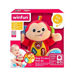 Winfun Animal Pal Sing and Learn Monkey Stuffed Toy (0275)
