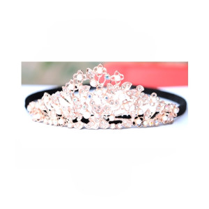 Wish Luxury Crystal Crown Headband For Girls Black