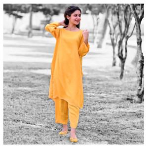 Vcare Natural 2 Pieces Casual Suit For Women Light Yellow - YL