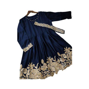 ZamZam Embroided Silk Belt Frock (AC-64)