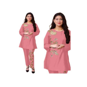 ZamZam Embroidery Linen Suit For Women 2PC