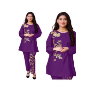 ZamZam Embroidery Linen Suit For Women 2PC