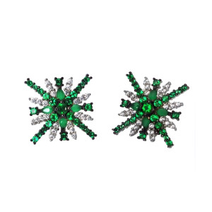 Zed Eye Stellar Burst Earrings For Women Green (ISE078B)